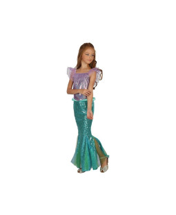 Dětský kostým na karneval Mořská panna zelená, 120-130 cm