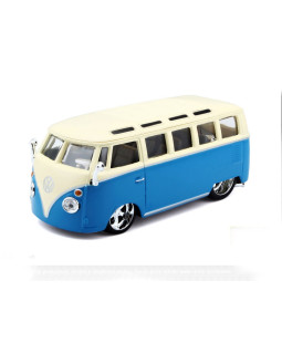 Bburago Plus Volkswagen Van Samba Blue/White 1:32