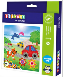 Playbox zažehlovací korálky Psi, auta, ryby, kytky 2000 ks korálků