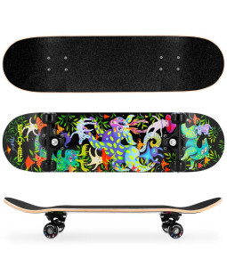 Spokey OLLIE Skateboard 78,7 x 20 cm, ABEC7, se svítícími prvky ve tmě