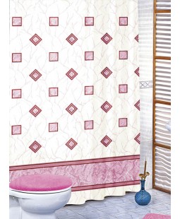 Bellatex koupelnový závěs, Růžové čtverce 180 x 200 cm