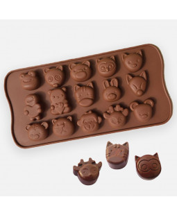Silikonová forma na čokoládu - zvířátka
