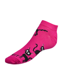 Bellatex Ponožky Kočka magenta - růžová - 35-38