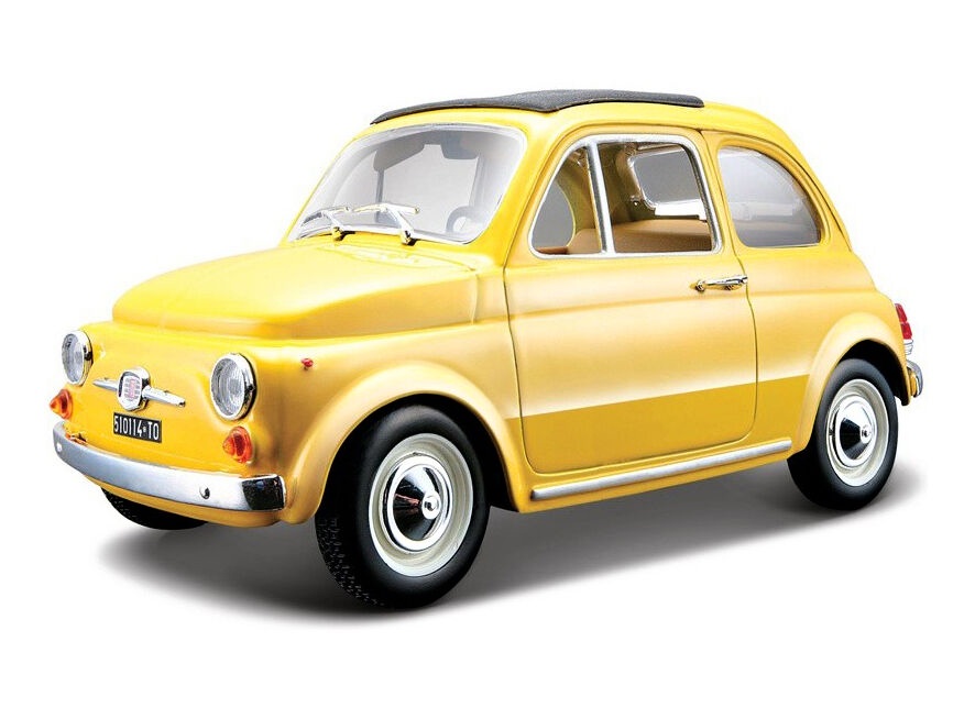 Bburago Fiat 500 F 1965 žlutá 1:24