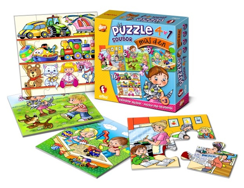 Efko Soubor puzzle Můj den 4v1