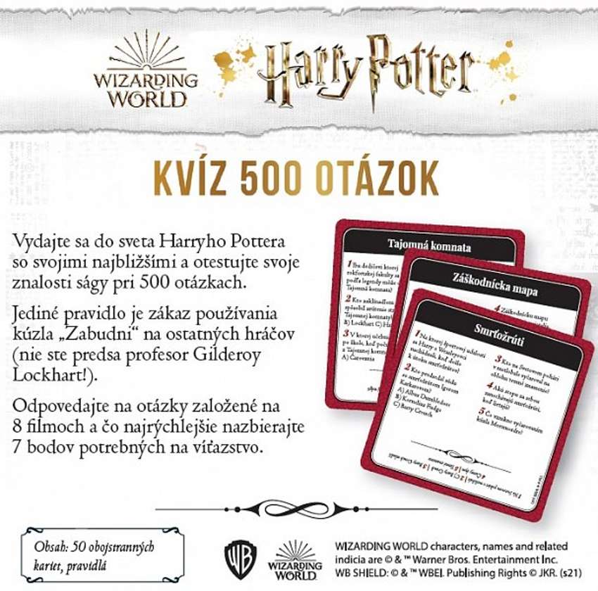 Harry Potter Kvíz, Slovenská verze