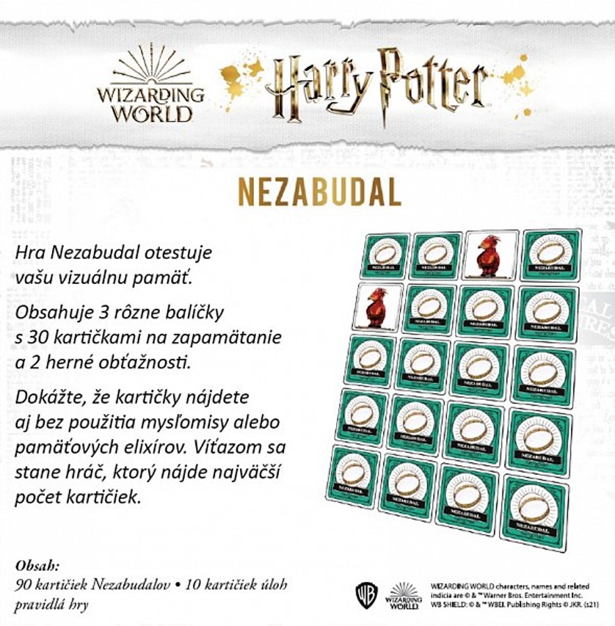 Harry Potter, Nezabudal - Slovenská verze