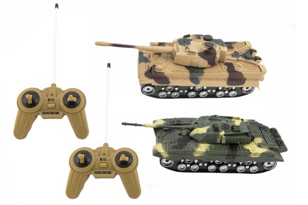 Teddies Tank RC 2ks 25cm tanková bitva se světlem a zvukem