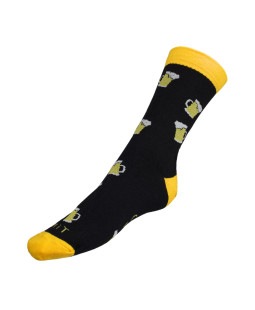 Bellatex Ponožky Přines mi pivo - černá, žlutá - 39-42