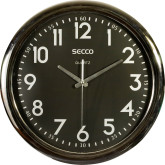 Secco Černé nástěnné hodiny, Průměr 395 mm
