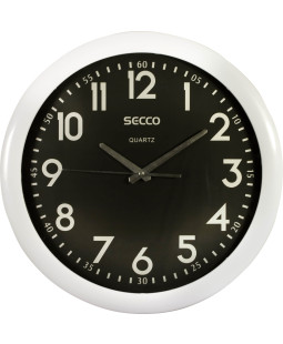 Secco nástěnné hodiny, Bílo-černé, Průměr 395 mm