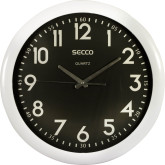 Secco nástěnné hodiny, Bílo-černé, Průměr 395 mm