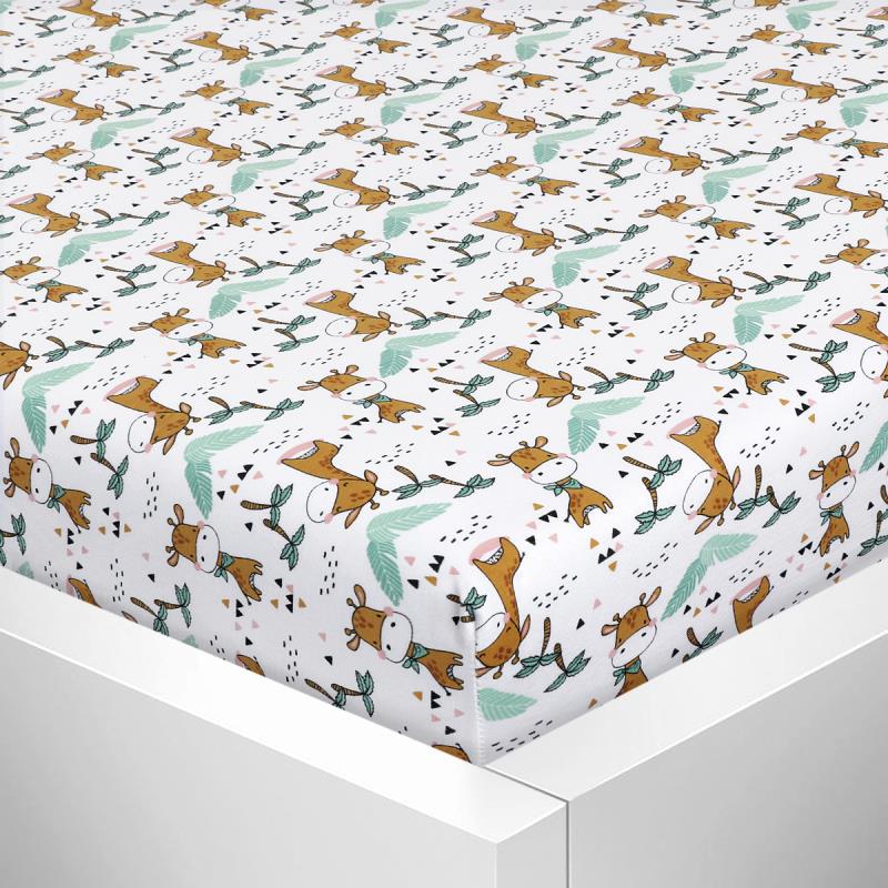 Bellatex Prostěradlo jersey s elastanem Žirafy - 90x200 cm