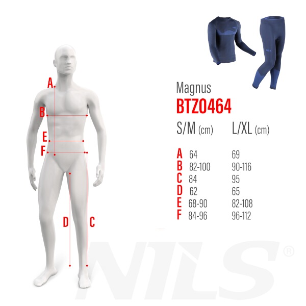 Set pánského funkčního prádla NILS BTZ0464 Magnus, velikost S/M