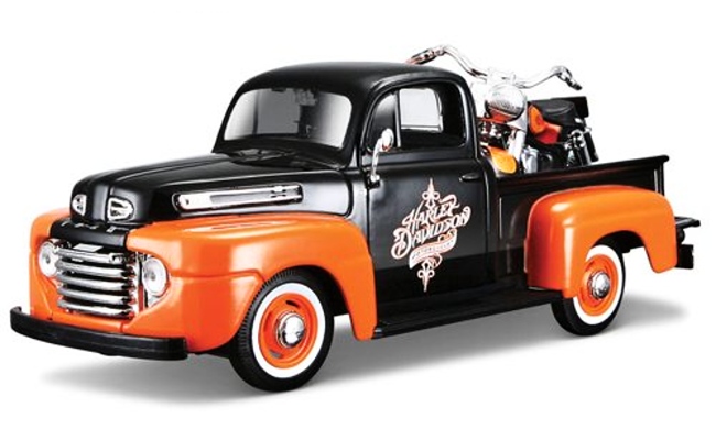 Maisto Harley Davidson 1948 Ford F-1 Pick up, 1958 FLH Duo Glide, 1:24