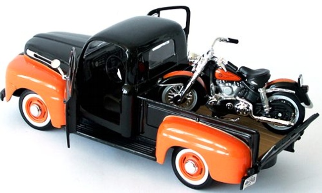 Maisto Harley Davidson 1948 Ford F-1 Pick up, 1958 FLH Duo Glide, 1:24