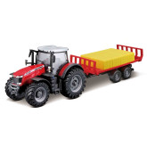 Bburago Farm traktor Messey Ferguson s přívěsem na balíky 1:50