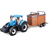 Bburago Farm traktor New Holland s vlečkou na skot 1:50