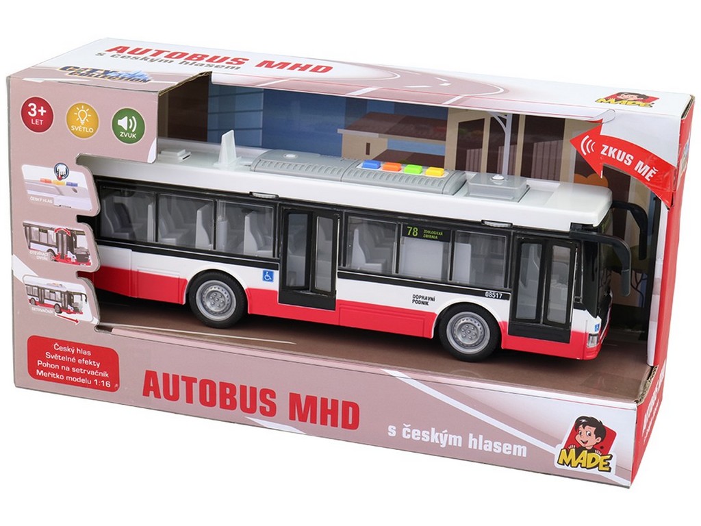 MaDe Autobus na setrvačník, mluví česky, hlásí zastávky 26 cm