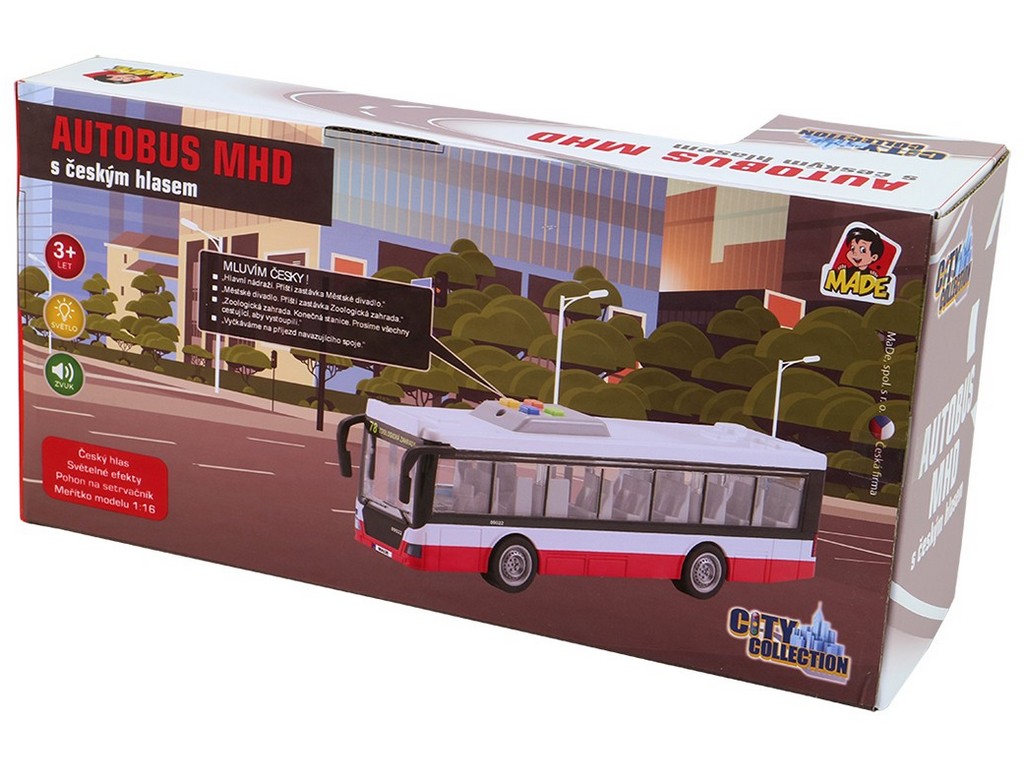 MaDe Autobus na setrvačník, mluví česky, hlásí zastávky 26 cm