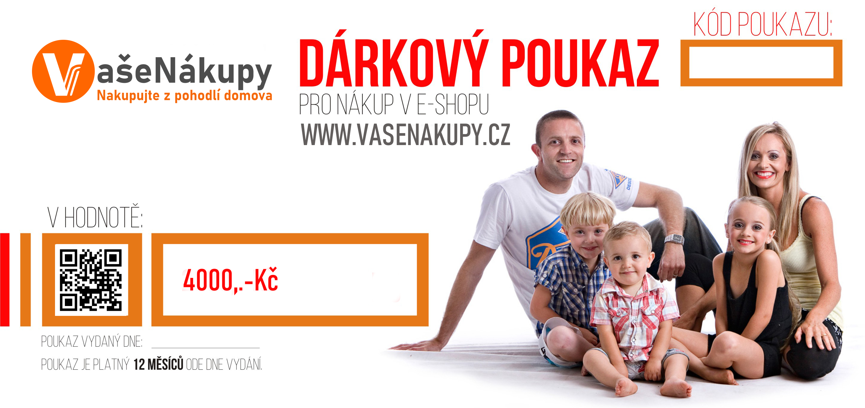 Dárkový poukaz VašeNákupy v hodnotě 4000,- Kč