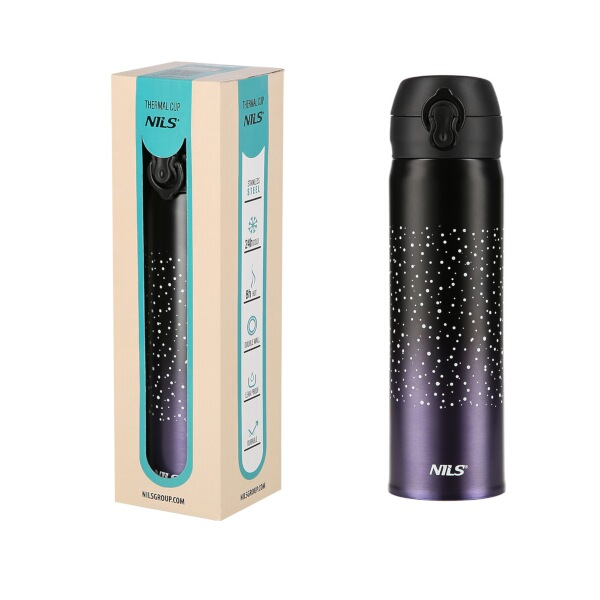 Termoska NILS Camp NCB11 fialová, 500 ml.