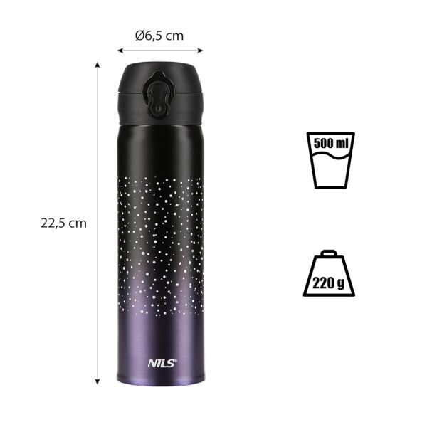 Termoska NILS Camp NCB11 fialová, 500 ml.