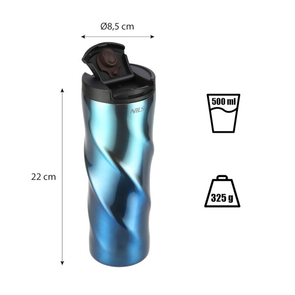 Termohrnek NILS Camp NCB22 modrý, 500 ml.