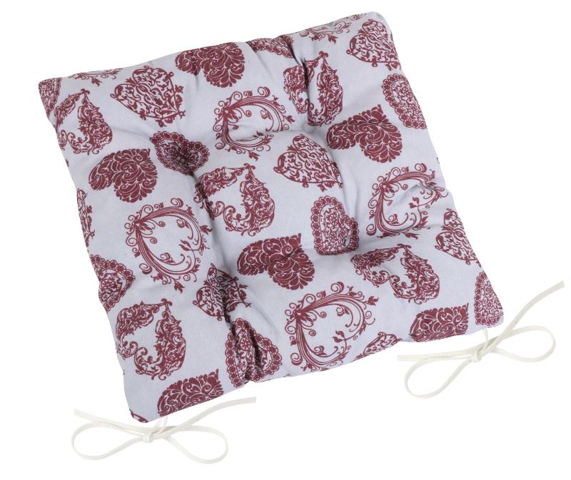 Bellatex Sedák DITA prošívaný, Krajkové srdce - 40x40cm