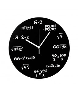 Matematické plastové hodiny, Černé průměr 30cm