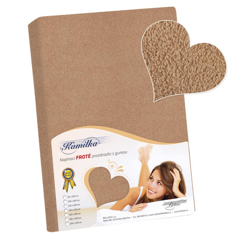 Bellatex Prostěradlo froté - oříšková - 140x200 cm