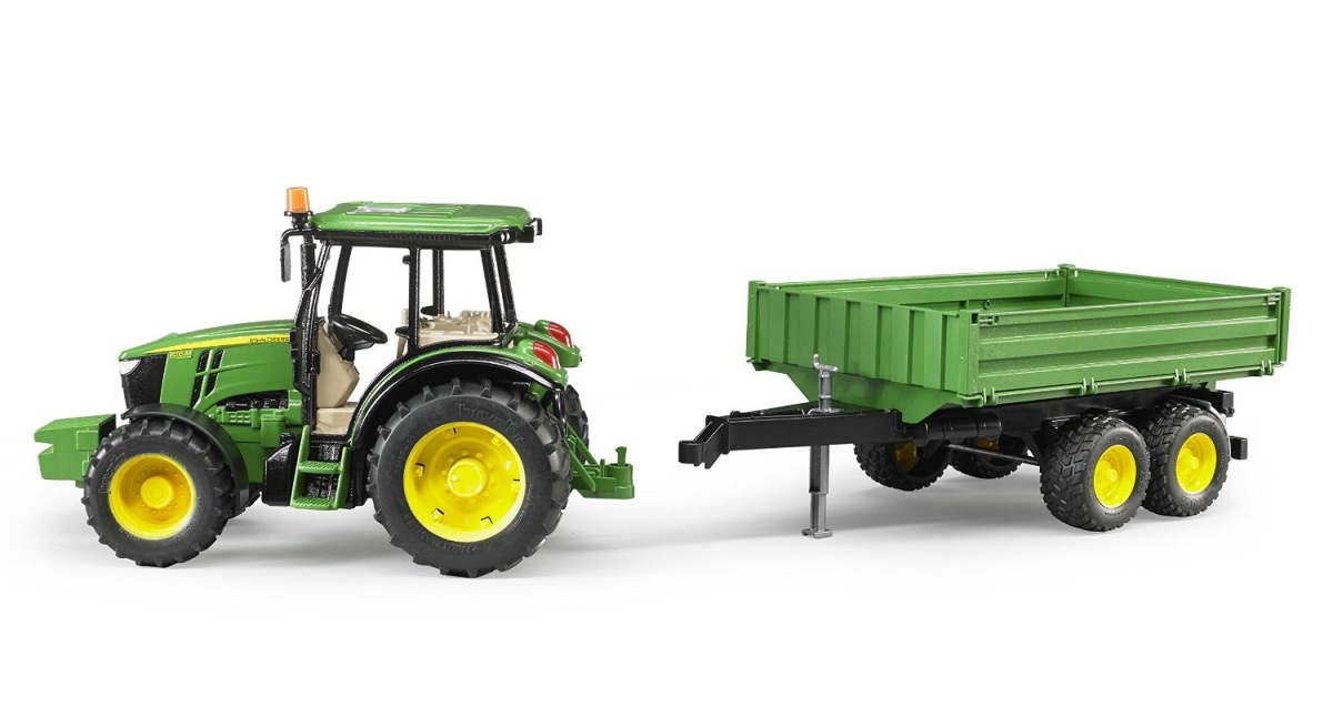Bruder 2108 Traktor John Deere 5115M a vlečkou