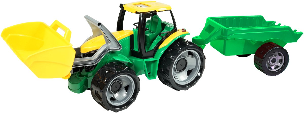 Lena Traktor se lžící a přívěsem zelený