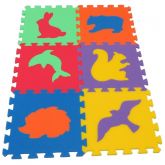 Malý Génius pěnový koberec MAXI 6 Zvířata IV - Silný 6 barev