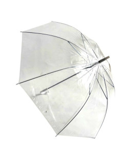 Vystřelovací deštník bílý průhledný, svatební 82cm