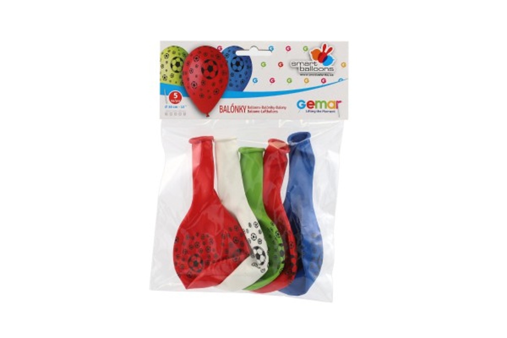 Nafukovací balonky fotbal průměr 30cm, 5ks