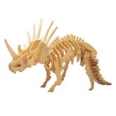 Dřevěné 3D puzzle - skládačka Styracosaurus J006