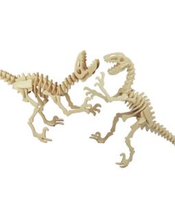Dřevěné 3D puzzle - skládačka Deinonychus J018