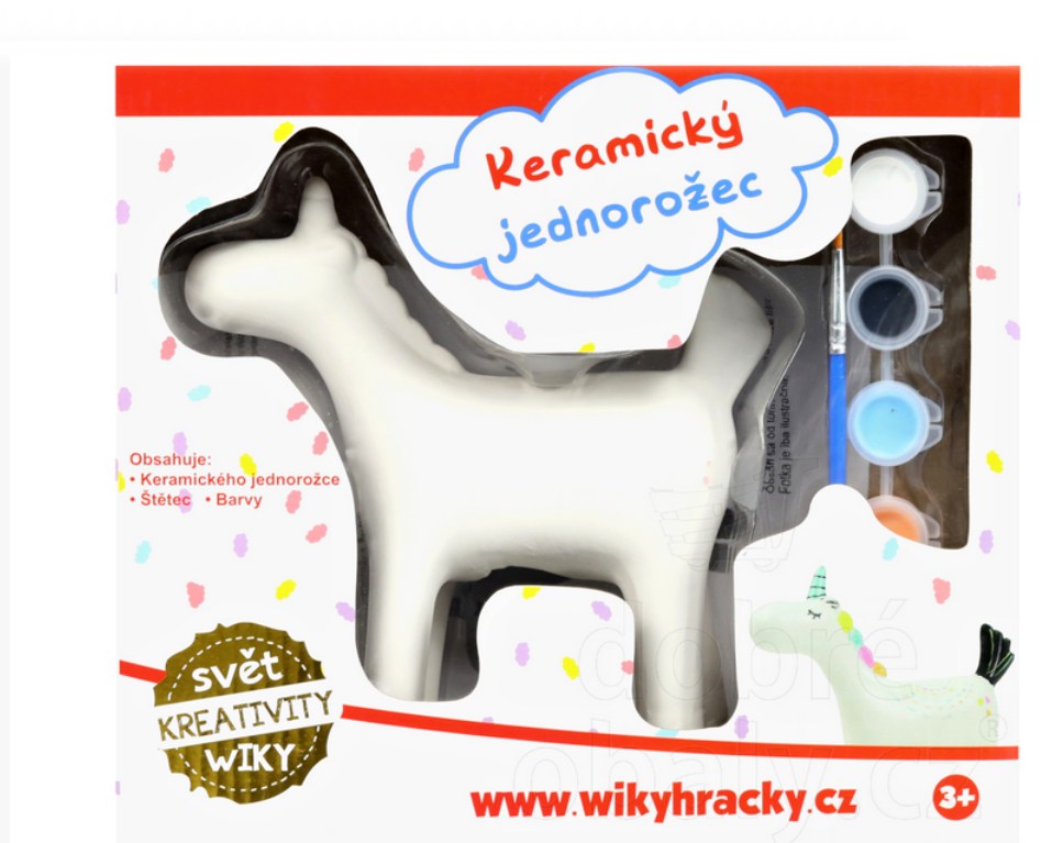 Keramický jednorožec k domalování