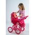 Hluboký dětský kočárek pro panenky, Růžový 56 x 36,5 x 64 cm 