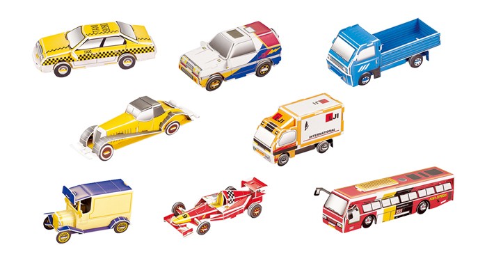 3D puzzle, Sada autíček