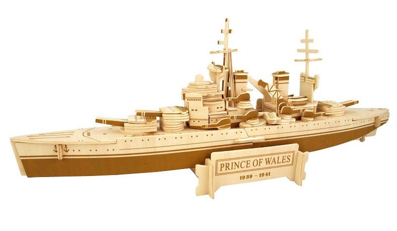 Woodcraft dřevěné 3D puzzle - skládačka Bitevní loď Prince of Wales