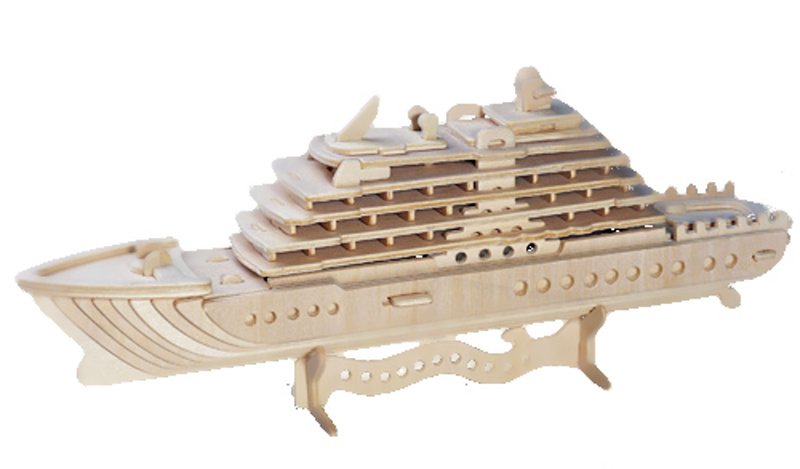 Woodcraft dřevěné 3D puzzle - skládačka Luxusní jachta, 12,5 x 31 x 6,5 cm