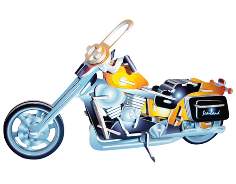 Woodcraft dřevěné 3D puzzle - skládačka Motorka Harley Davidson ll.