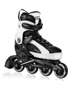 Spokey ORI Kolečkové brusle, černo-bílé, ABEC9 Carbon, vel. 33-36