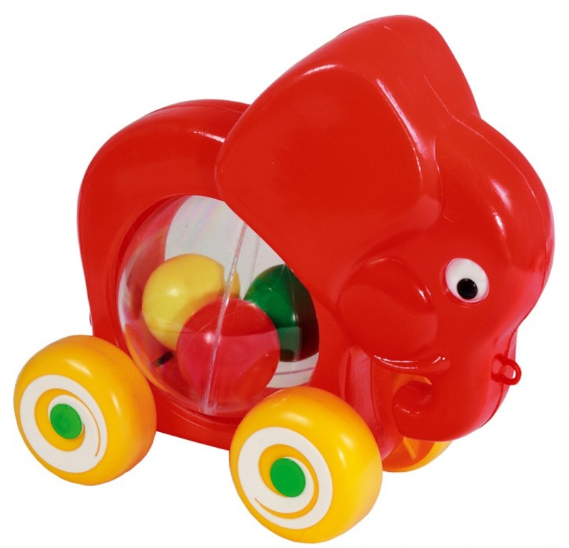 Slon s míčky na kolečkách 20cm