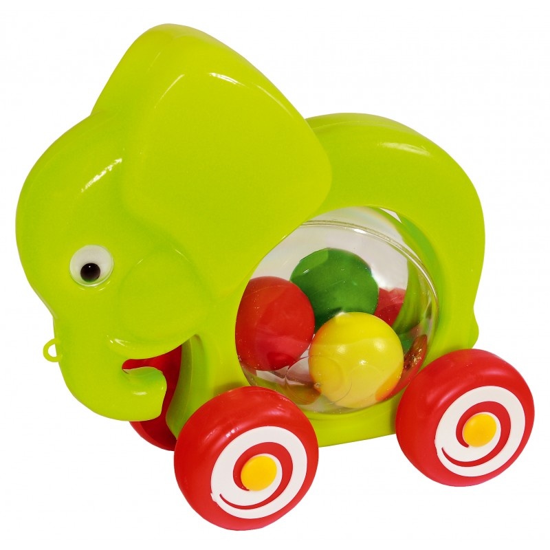 Slon s míčky na kolečkách 20cm