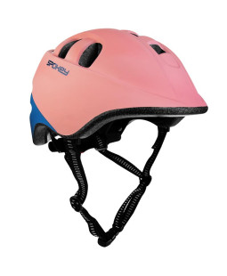 Spokey CHERUB Dětská cyklistická přilba IN-MOLD, růžovo-modrá, 52-56 cm