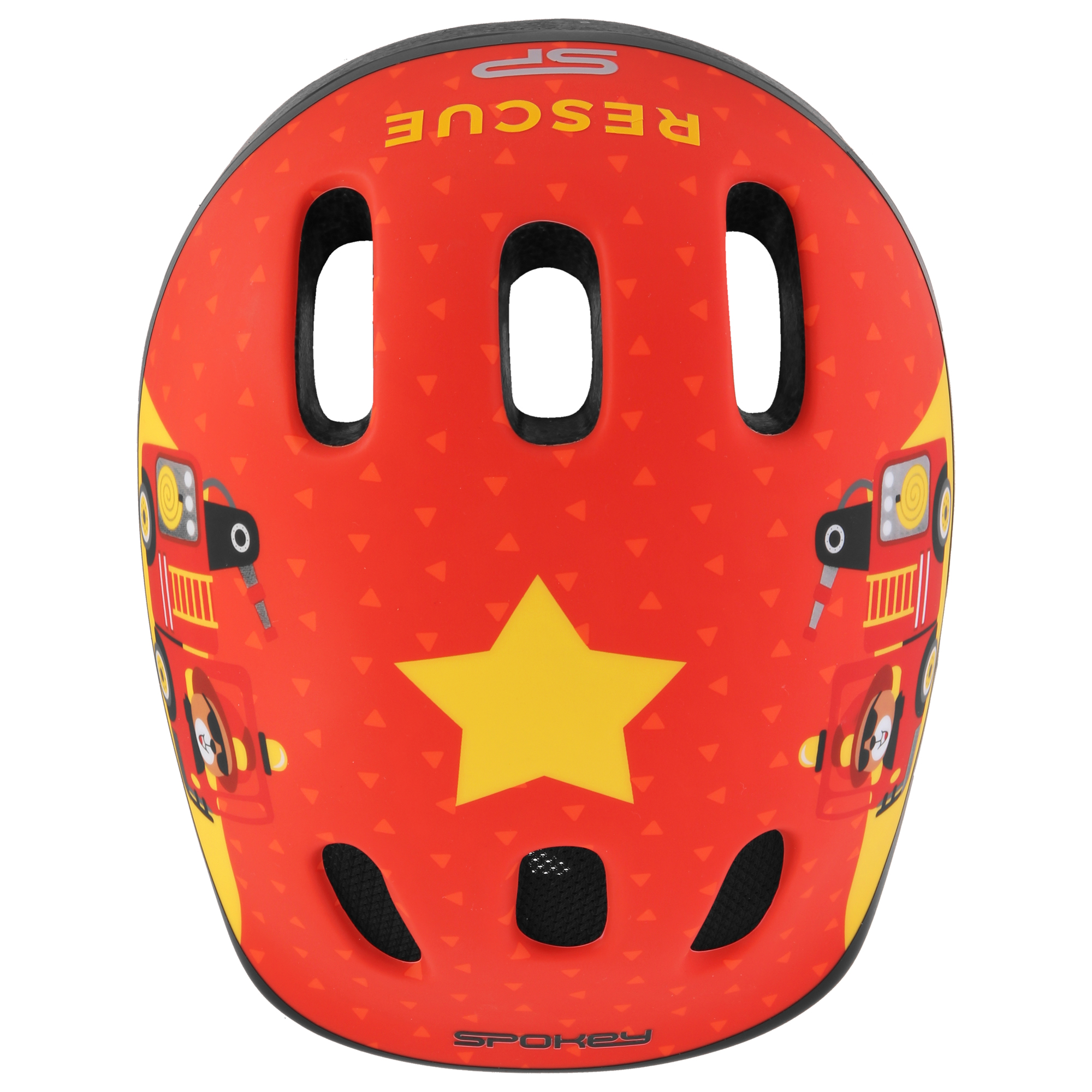 Spokey FUN RESCUE Dětská cyklistická přilba, červená, 52-56 cm