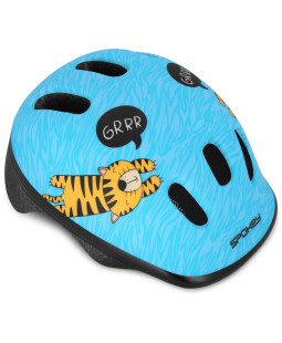 Spokey FUN Tiger Dětská cyklistická přilba, modrá, 52-56 cm